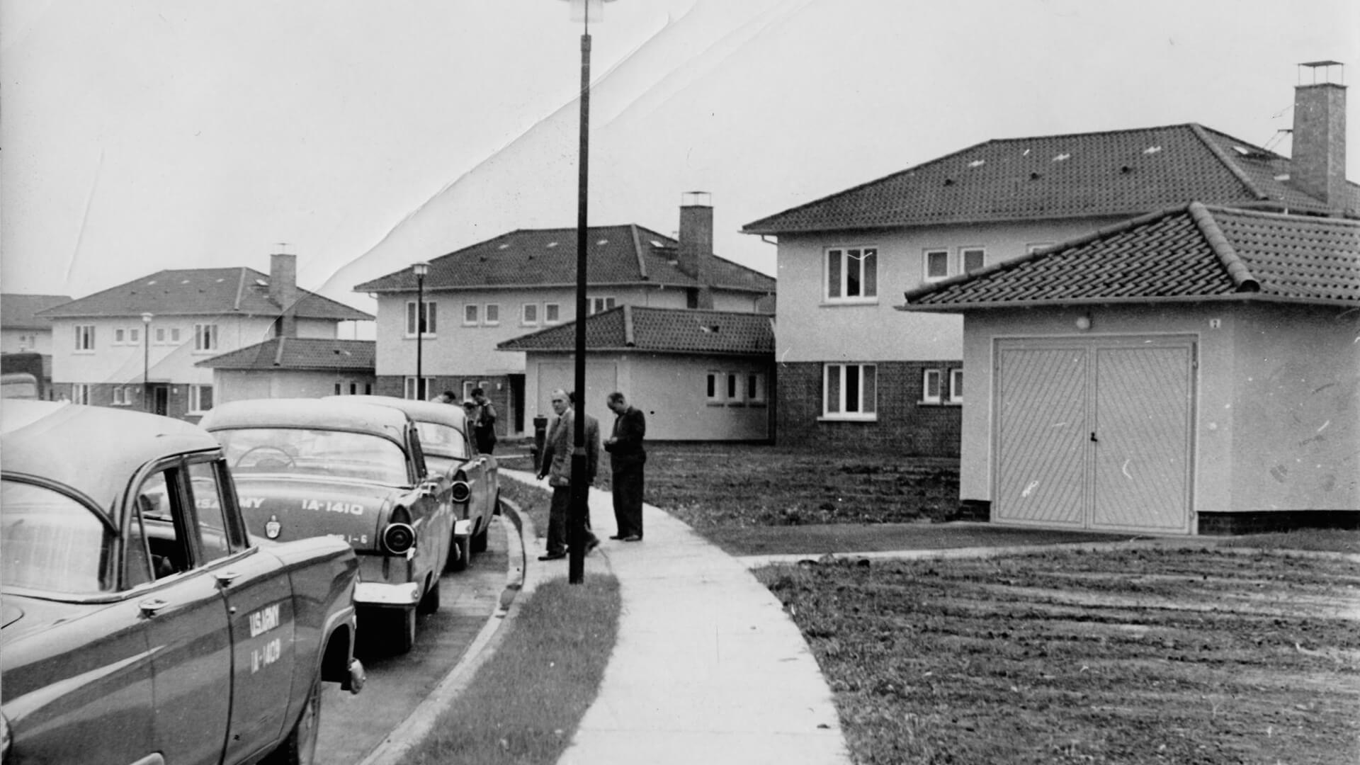 Familien-Wohnhäuser im PHV, aufgenommen 1955. © Stadtarchiv Heidelberg